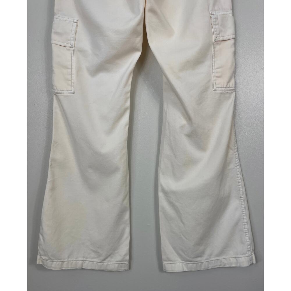 Aeropostale Low-Rise Flare Utility Cargo Pants Off White Size 4 Y2K 90s 2000s - Picture 10 of 12